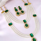 Divine Era Layered Crystal Bridal Set - White Green