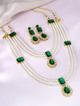 Divine Era Layered Crystal Bridal Set - White Green