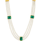 Divine Era Layered Crystal Bridal Set - White Green