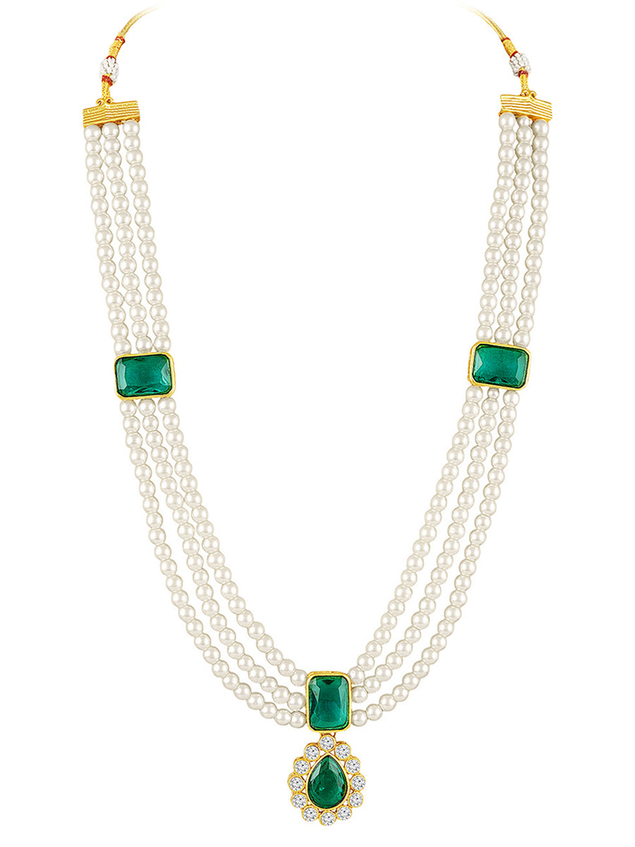 Divine Era Layered Crystal Bridal Set - White Green