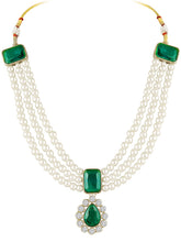 Divine Era Layered Crystal Bridal Set - White Green