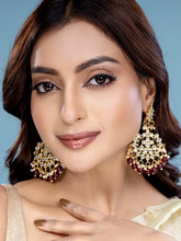 Graceful Hues Kundan Pearl Chandbali