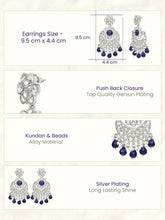 Peora Neelam Chandbali Earrings - Silver