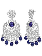 Peora Neelam Chandbali Earrings - Silver
