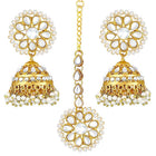 Graceful Jhumki Pearl Kundan Tikka Set