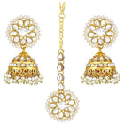 Graceful Jhumki Pearl Kundan Tikka Set