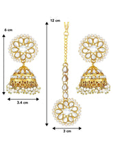 Graceful Jhumki Pearl Kundan Tikka Set