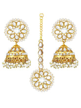 Graceful Jhumki Pearl Kundan Tikka Set