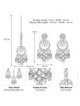 Rhodium Plated Pearl Statement Tikka Set
