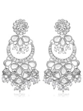 Rhodium Plated Pearl Statement Tikka Set