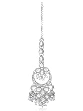 Rhodium Plated Pearl Statement Tikka Set