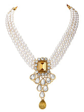 Bliss Crystal Pearl Choker Necklace Set