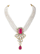 Bliss Crystal Pearl Choker Necklace Set