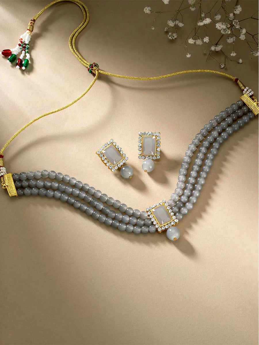 Pearl Choker Set by Peora | Elegant Pearl Fashion Jewellery

