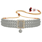 Chic & Timeless Pearl Choker Set - Grey
