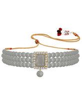 Chic & Timeless Pearl Choker Set - Grey