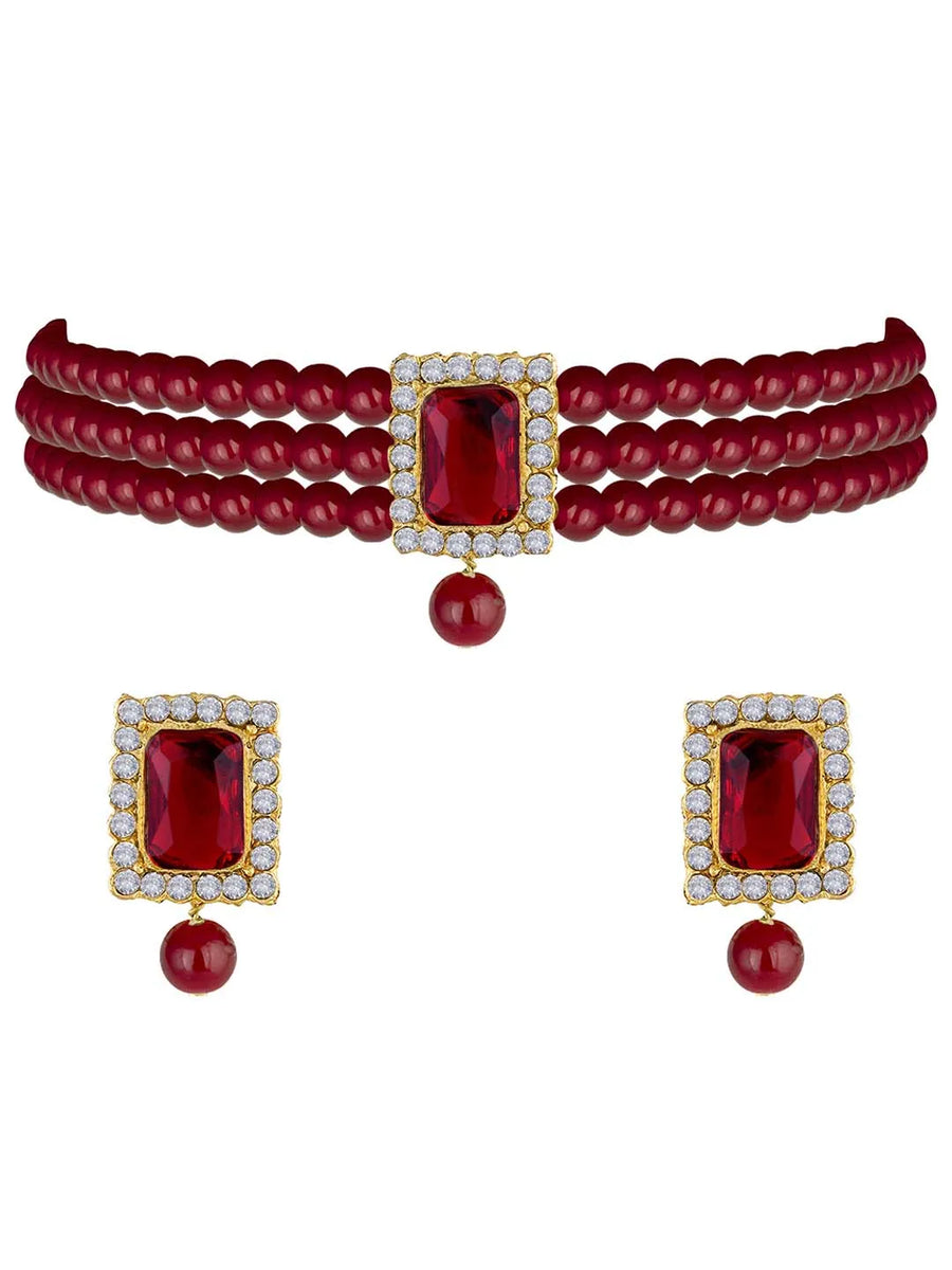 Pearl Choker Set by Peora | Elegant Pearl Fashion Jewellery

