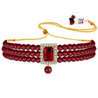 Chic & Timeless Pearl Choker Set - Maroon