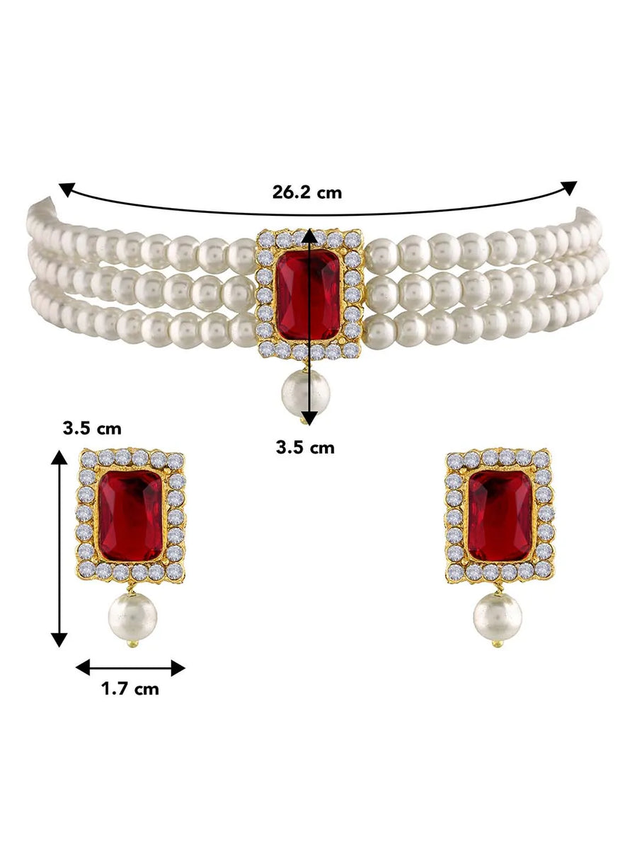 Pearl Choker Set by Peora | Elegant Pearl Fashion Jewellery

