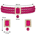 Chic & Timeless Pearl Choker Set - Rani Pink