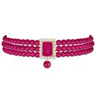 Chic & Timeless Pearl Choker Set - Rani Pink