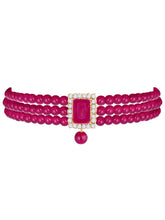 Chic & Timeless Pearl Choker Set - Rani Pink