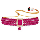 Chic & Timeless Pearl Choker Set - Rani Pink