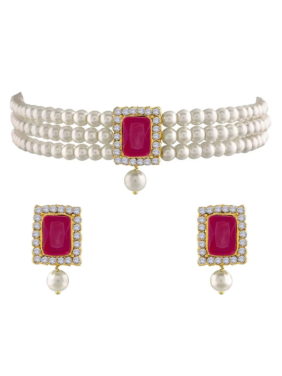 Pearl Choker Set by Peora | Elegant Pearl Fashion Jewellery

