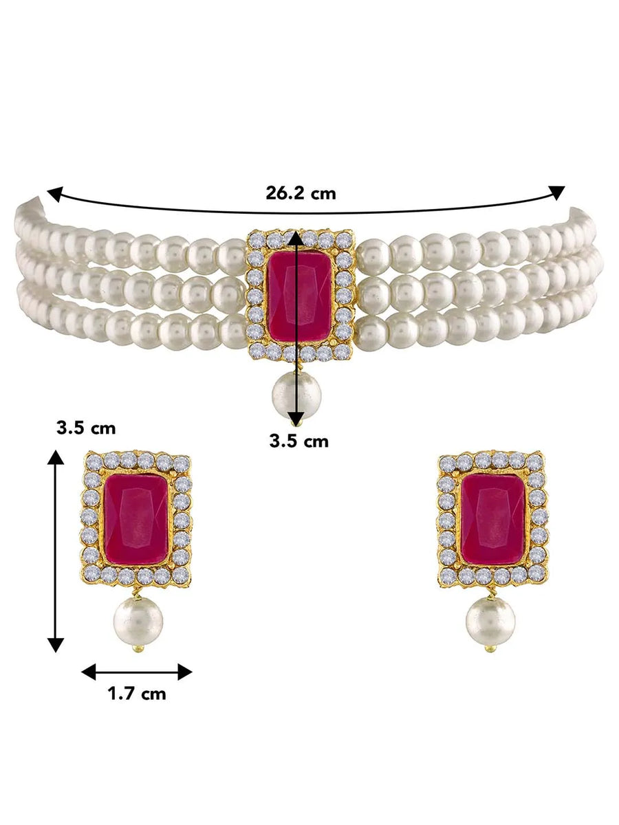 Pearl Choker Set by Peora | Elegant Pearl Fashion Jewellery

