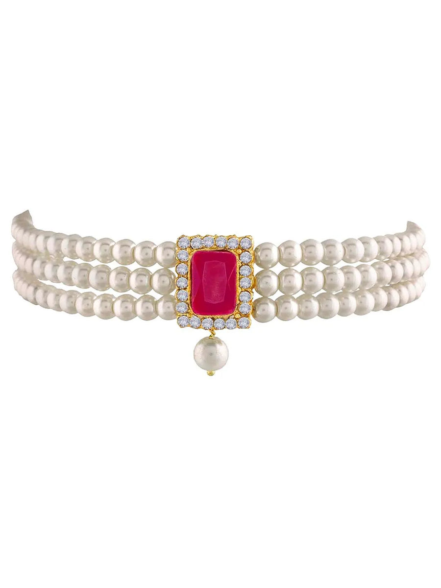 Pearl Choker Set by Peora | Elegant Pearl Fashion Jewellery

