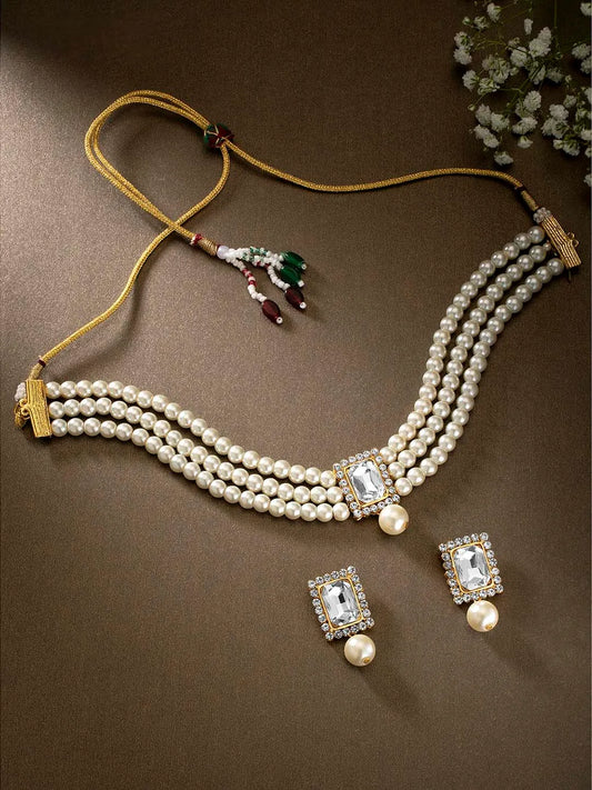 Pearl Choker Set by Peora | Elegant Pearl Fashion Jewellery

