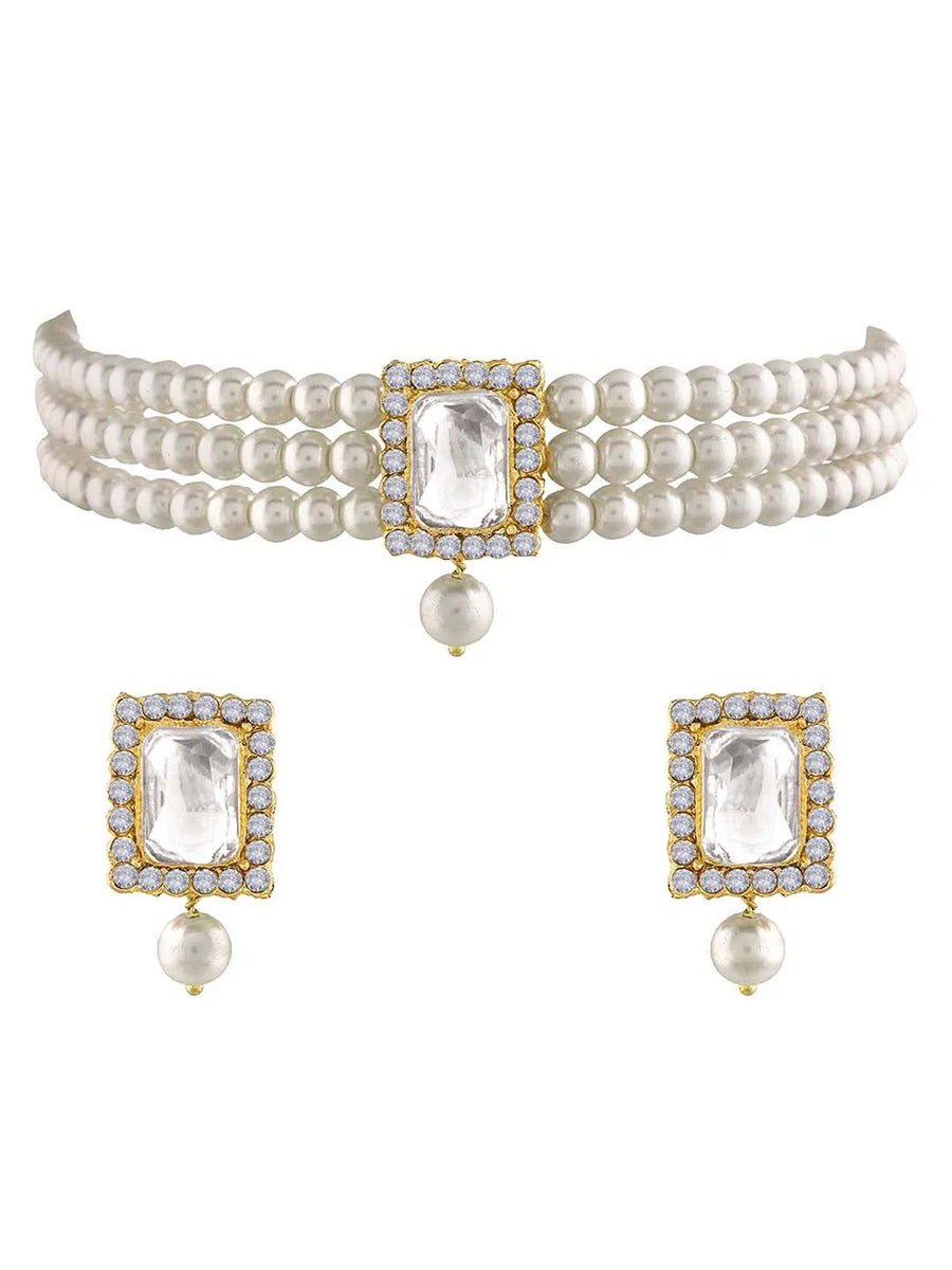 Pearl Choker Set by Peora | Elegant Pearl Fashion Jewellery

