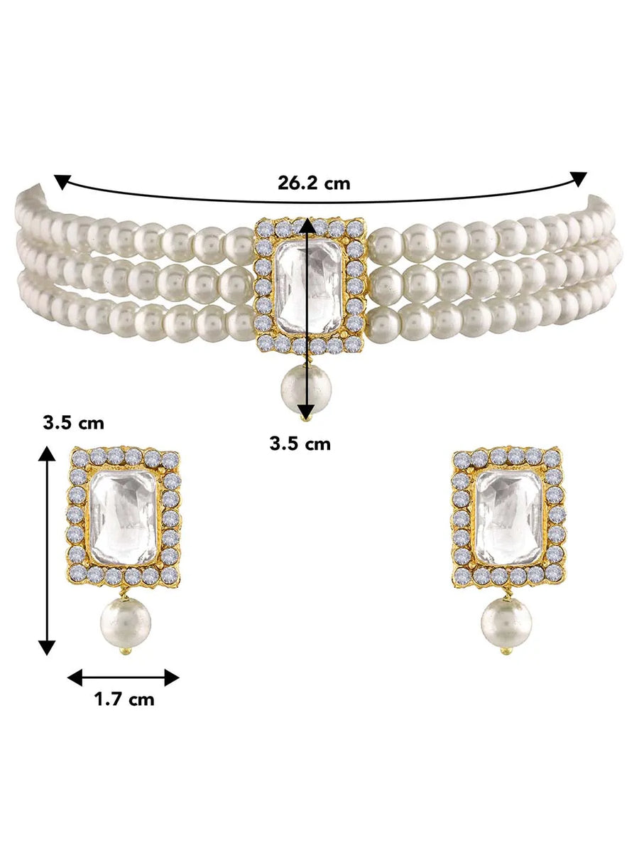 Pearl Choker Set by Peora | Elegant Pearl Fashion Jewellery

