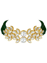 Gorgeous Greens Crystal Pearl Choker Maangtikka Set