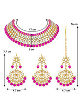 Fuchsia Affair Kundan Pearl Choker Maangtikka Set