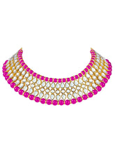 Fuchsia Affair Kundan Pearl Choker Maangtikka Set