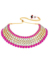 Fuchsia Affair Kundan Pearl Choker Maangtikka Set