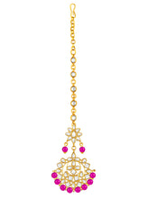 Fuchsia Affair Kundan Pearl Choker Maangtikka Set