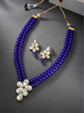 Ethnic Radiance Beaded Blue Necklace Set