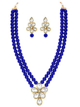 Ethnic Radiance Beaded Blue Necklace Set