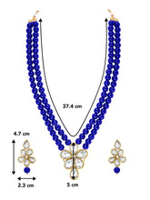 Ethnic Radiance Beaded Blue Necklace Set