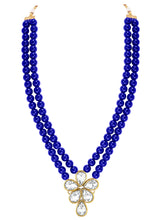 Ethnic Radiance Beaded Blue Necklace Set