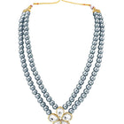 Ethnic Radiance Beaded Necklace Set - Dark Grey