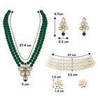 Elegant Trendy Choker & Pearl Set  - Green White