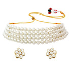 Elegant Trendy Choker & Pearl Set  - Green White