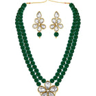 Ethnic Radiance Beaded Necklace Set - Green