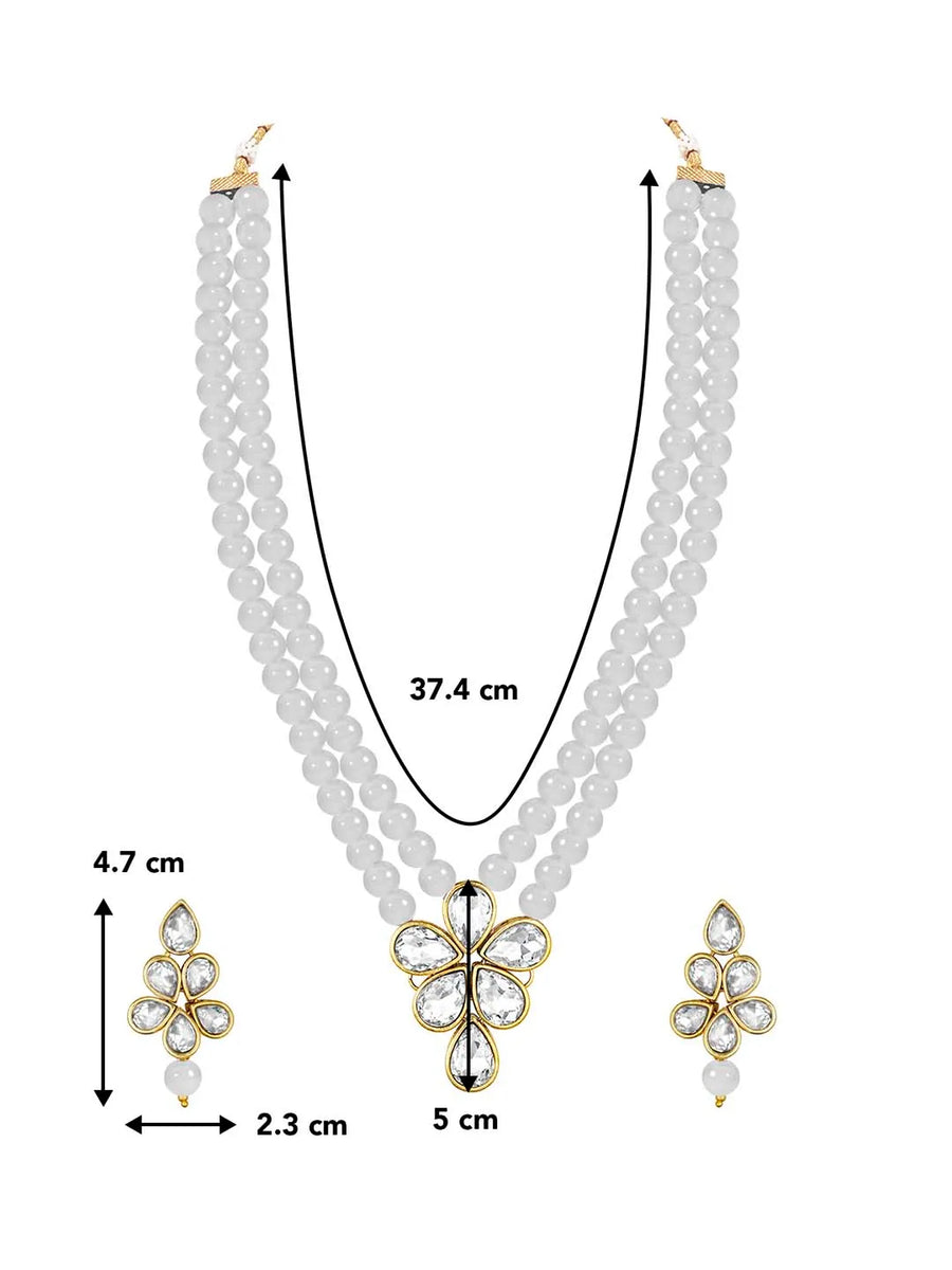 Charisma Trendy Pearl Necklace Set - Grey