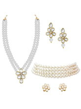 Charisma Trendy Pearl Necklace Set - Grey