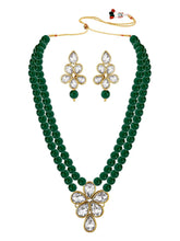 Ethnic Radiance Beaded Necklace Set - Green