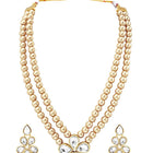 Ethnic Radiance Beaded Necklace Set - Champagne